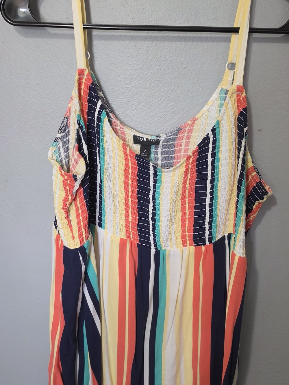 torrid Multicolor Striped Sleeveless Tank with Yellow Straps